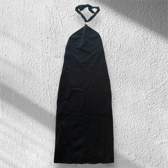 ALICE + OLIVIA NWT (org $395) | BLACK NOE HALTER DRESS | LARGE - Picture 1 of 8